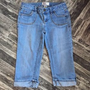 SO Jean Crop Cuffed Bottom Shorts